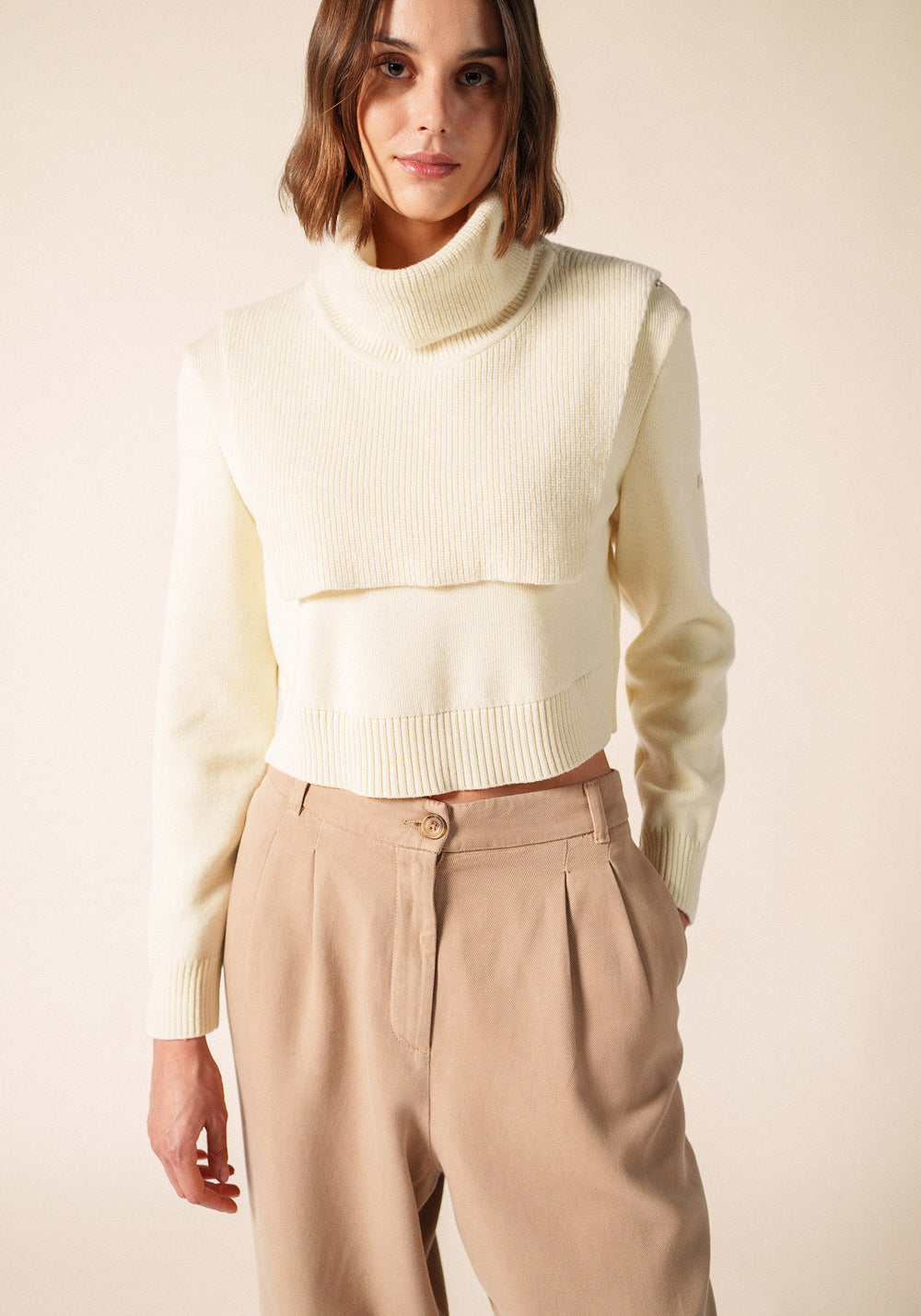 SCARF COLLAR in Wool (IVORY)