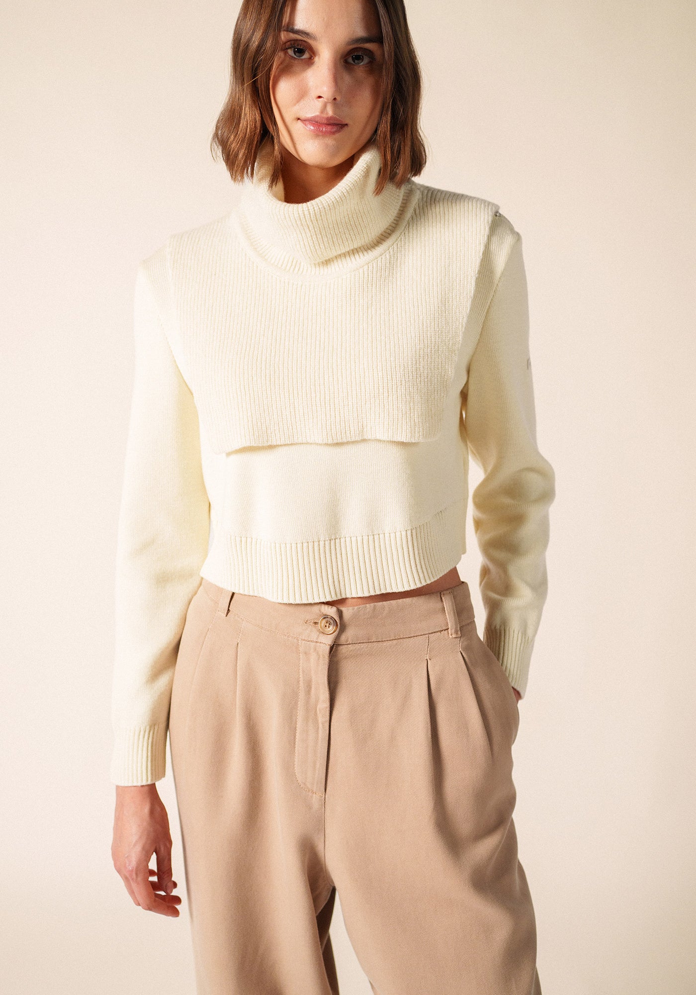 SCARF COLLAR in Wool (IVORY)