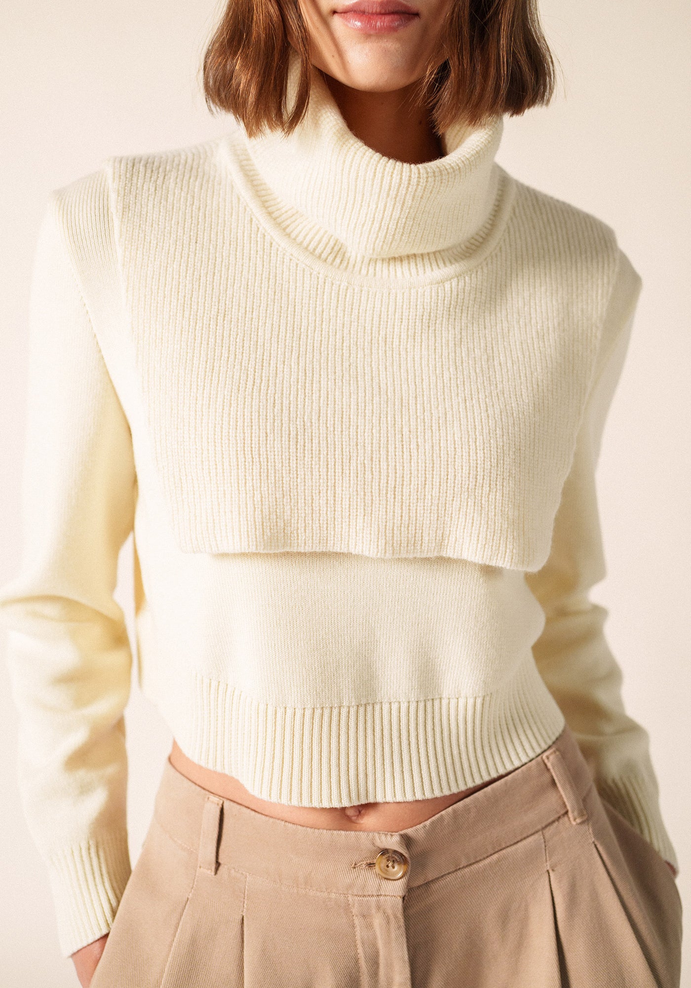 SCARF COLLAR in Wool (IVORY)