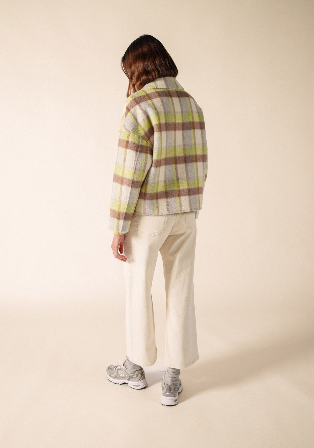 ST EMILIA Checked Wool Jacket (WINTER WHITE/BEIGE/BUTTER YELLOW)