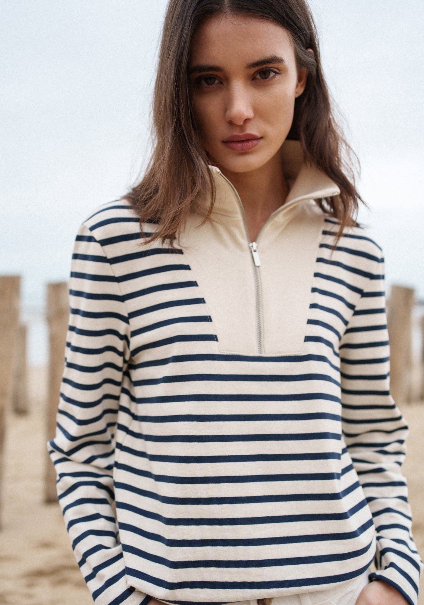 LERAN Breton Shirt (ECRU / NAVY)