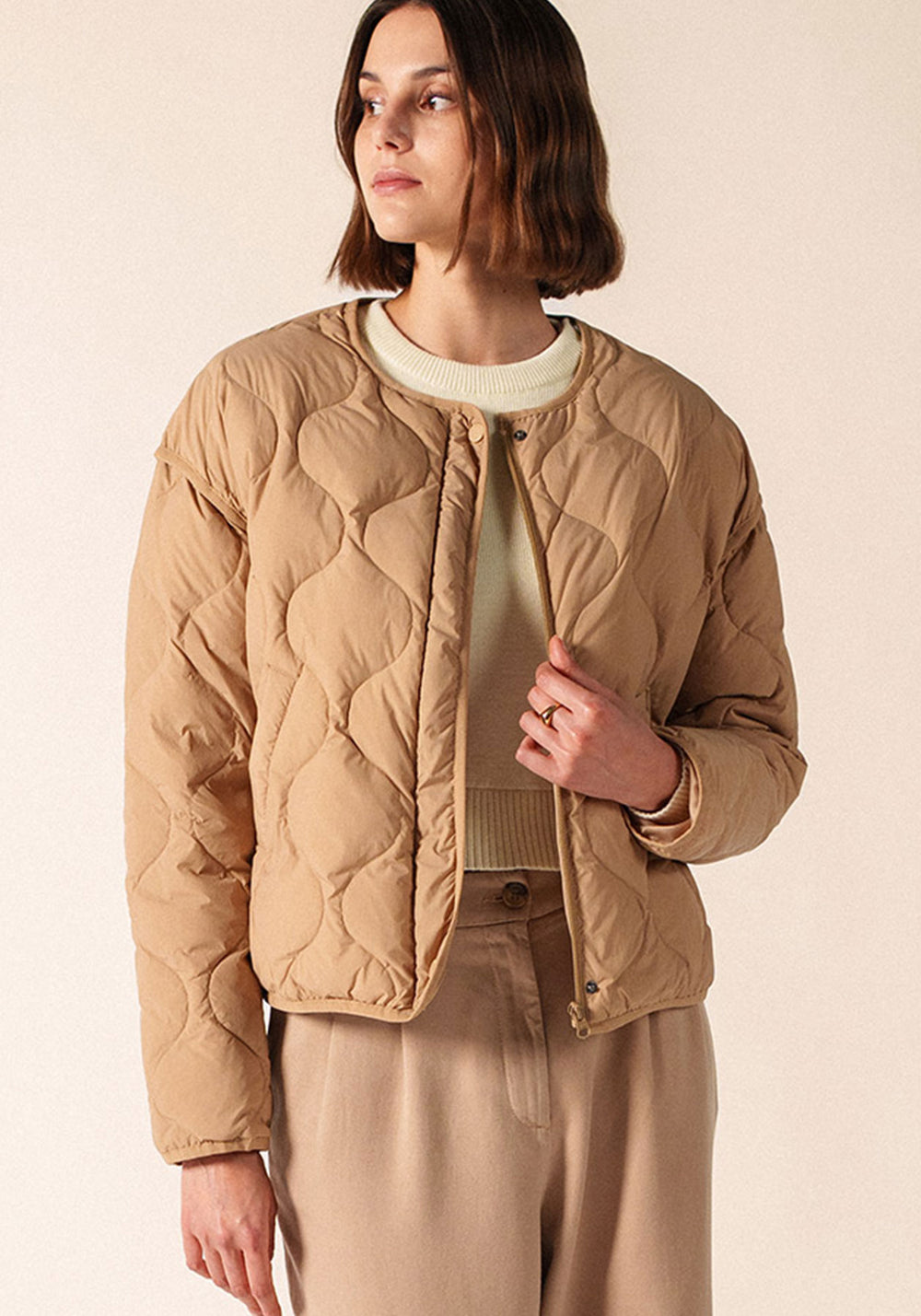 ST CAROLE Puffer Jacket (DARK BEIGE)