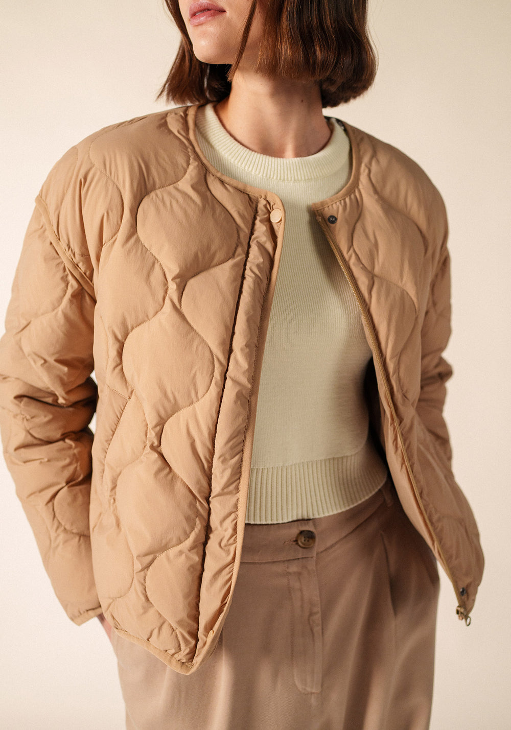 ST CAROLE Puffer Jacket (DARK BEIGE)