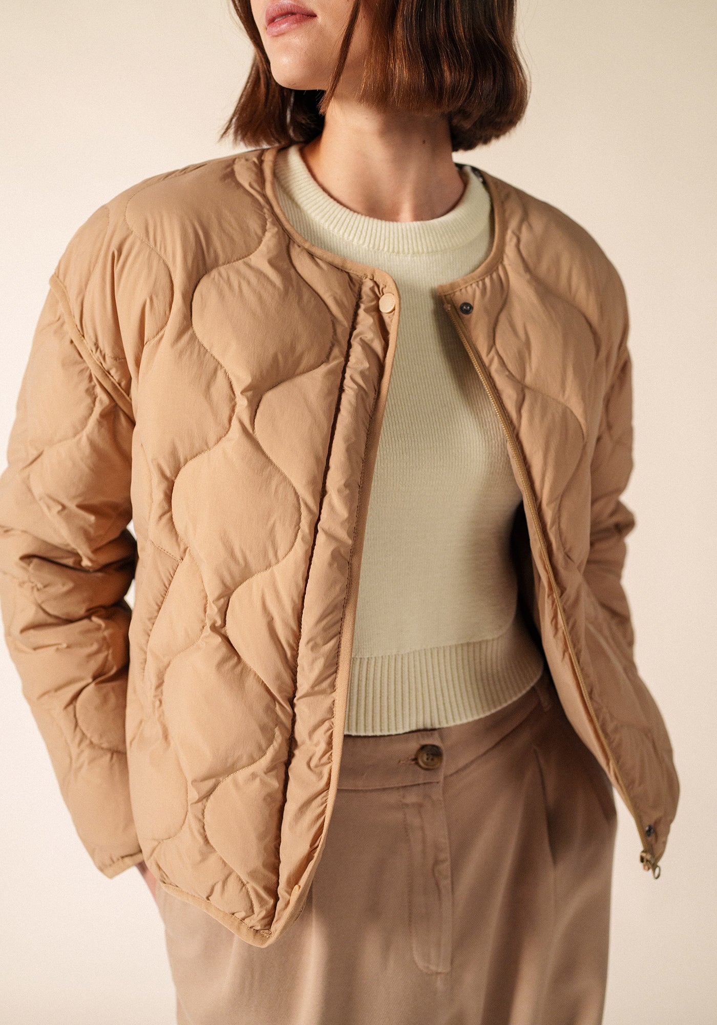ST CAROLE Puffer Jacket (DARK BEIGE)
