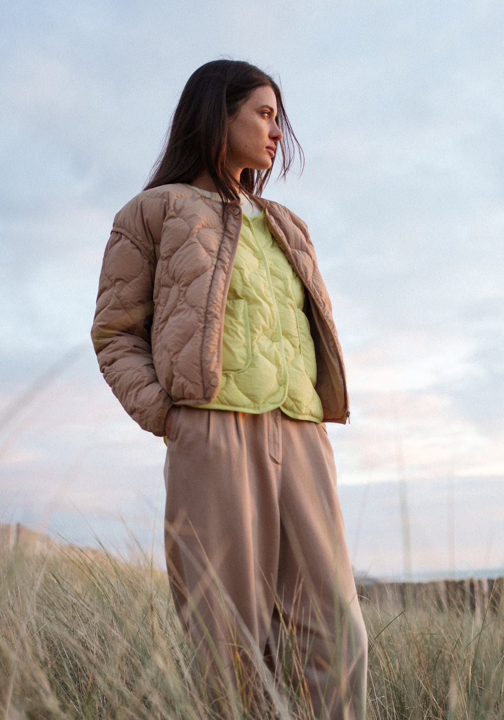 ST CAROLE Puffer Jacket (DARK BEIGE)