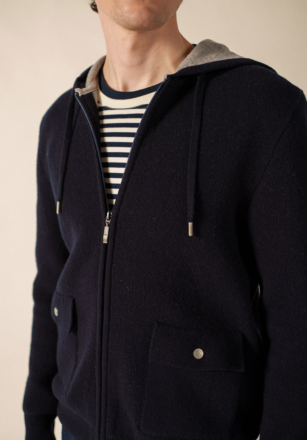 OBAN Cardigan (NAVY / GRAY)
