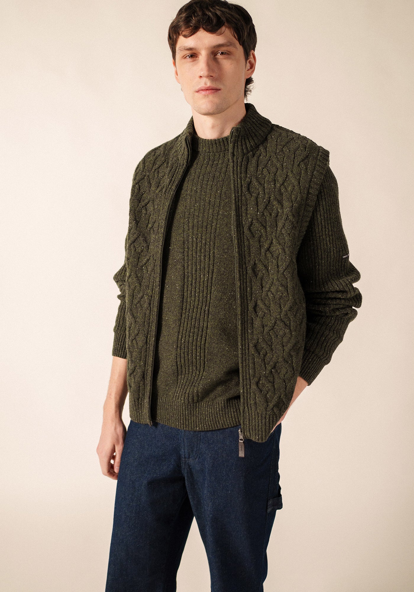PERTH Vest (MOSS GREEN MELANGE)