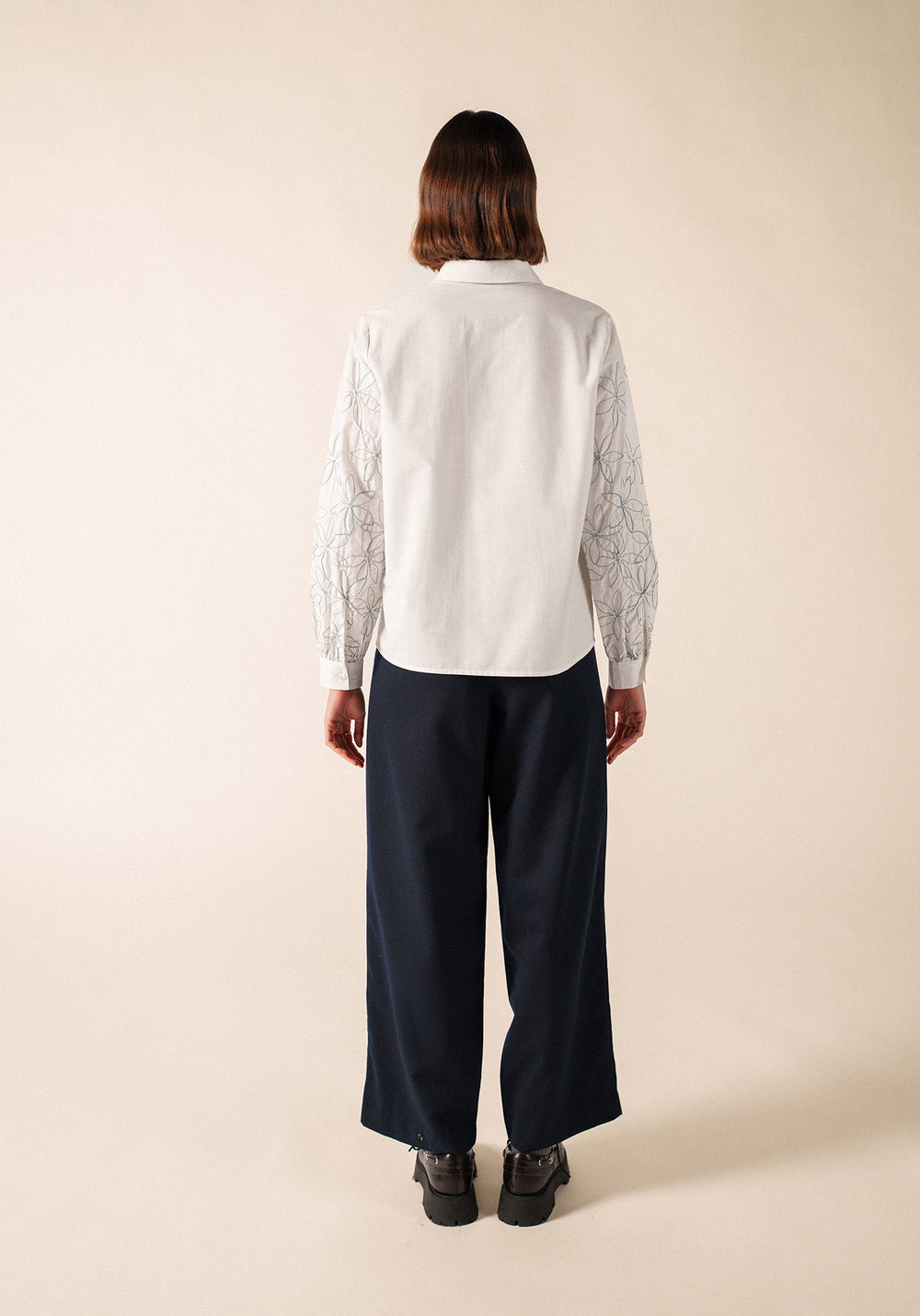 FLORICA Embroidered Cotton Poplin Shirt (IVORY)