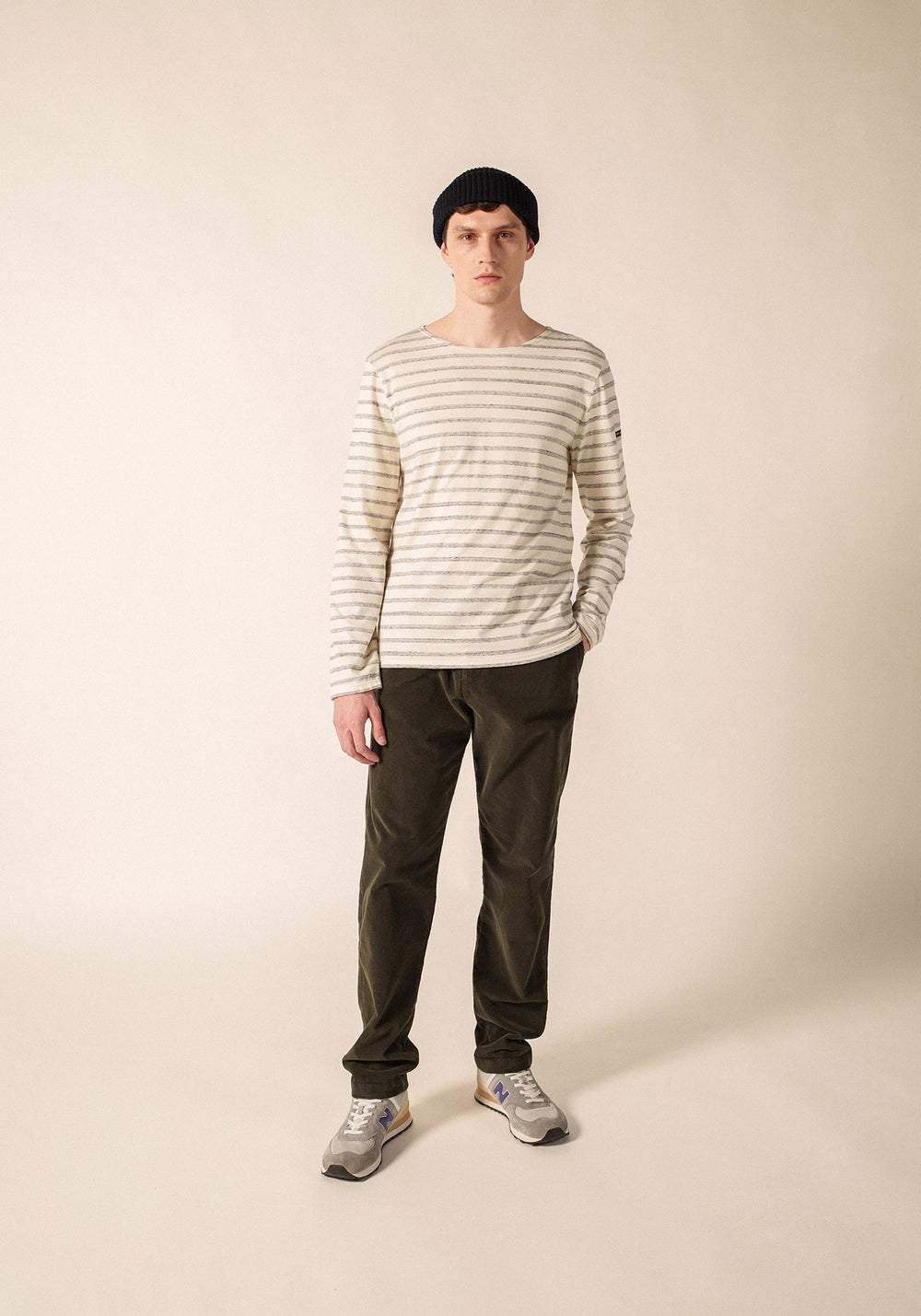 BEILLE Breton Shirt (ECRU / GRAY)