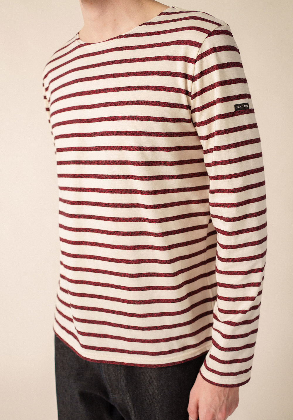 BEILLE Breton Shirt (ECRU / BURGUNDY)