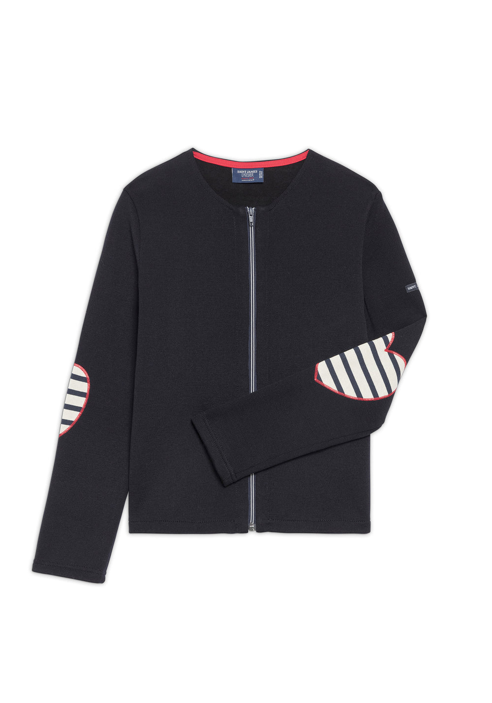 VAUJANY GEMINI CARDI Wool Cardigan (NAVY / ECRU / RED)