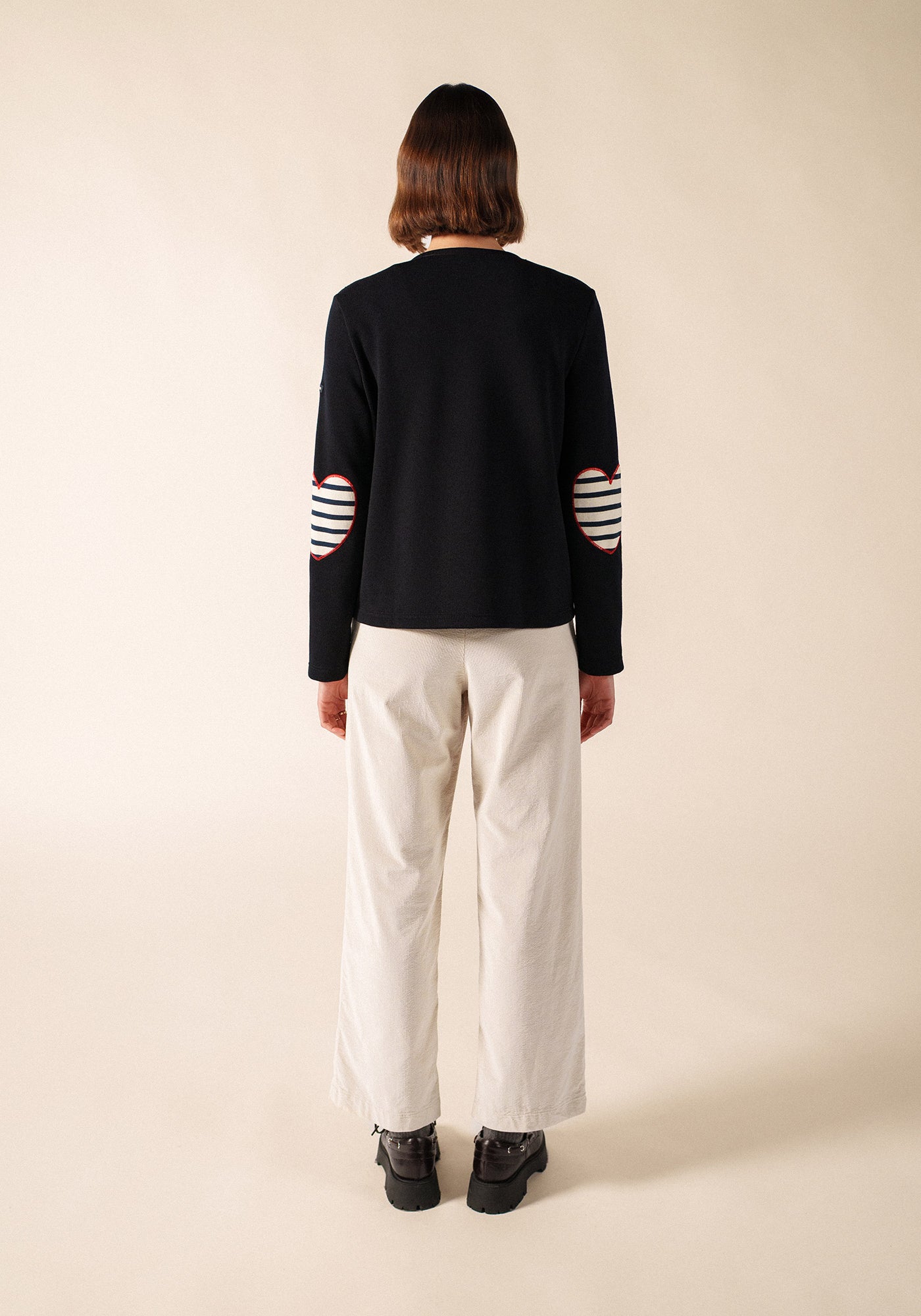 VAUJANY GEMINI CARDI Wool Cardigan (NAVY / ECRU / RED)