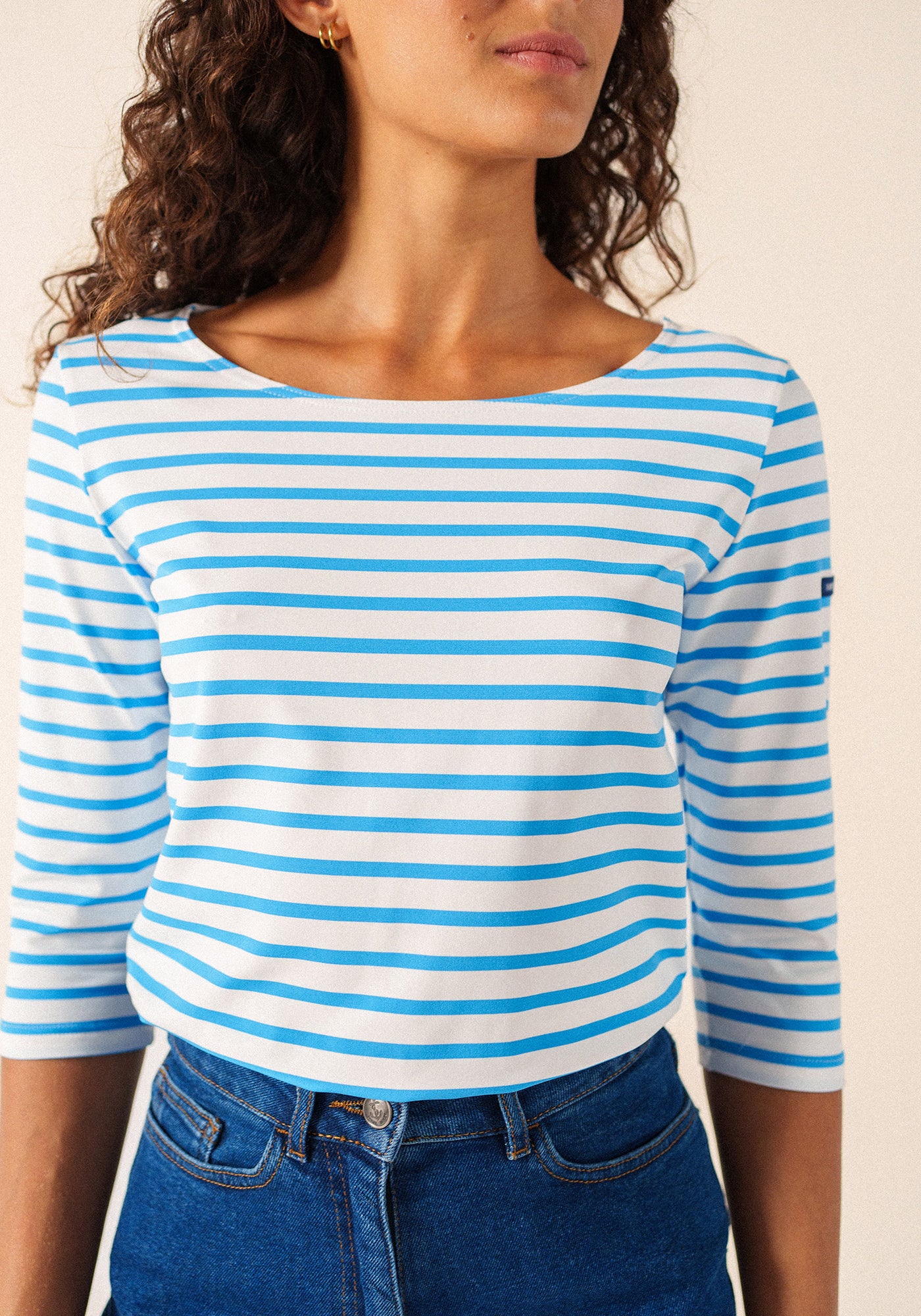 GARDE-COTE III Anti UV Top (WHITE / CAPRI BLUE)