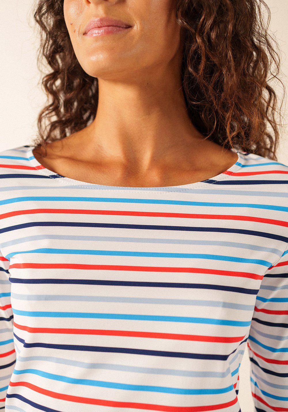GARDE-COTE MULTICOLOR Striped Top (WHITE / CAPRI BLUE)