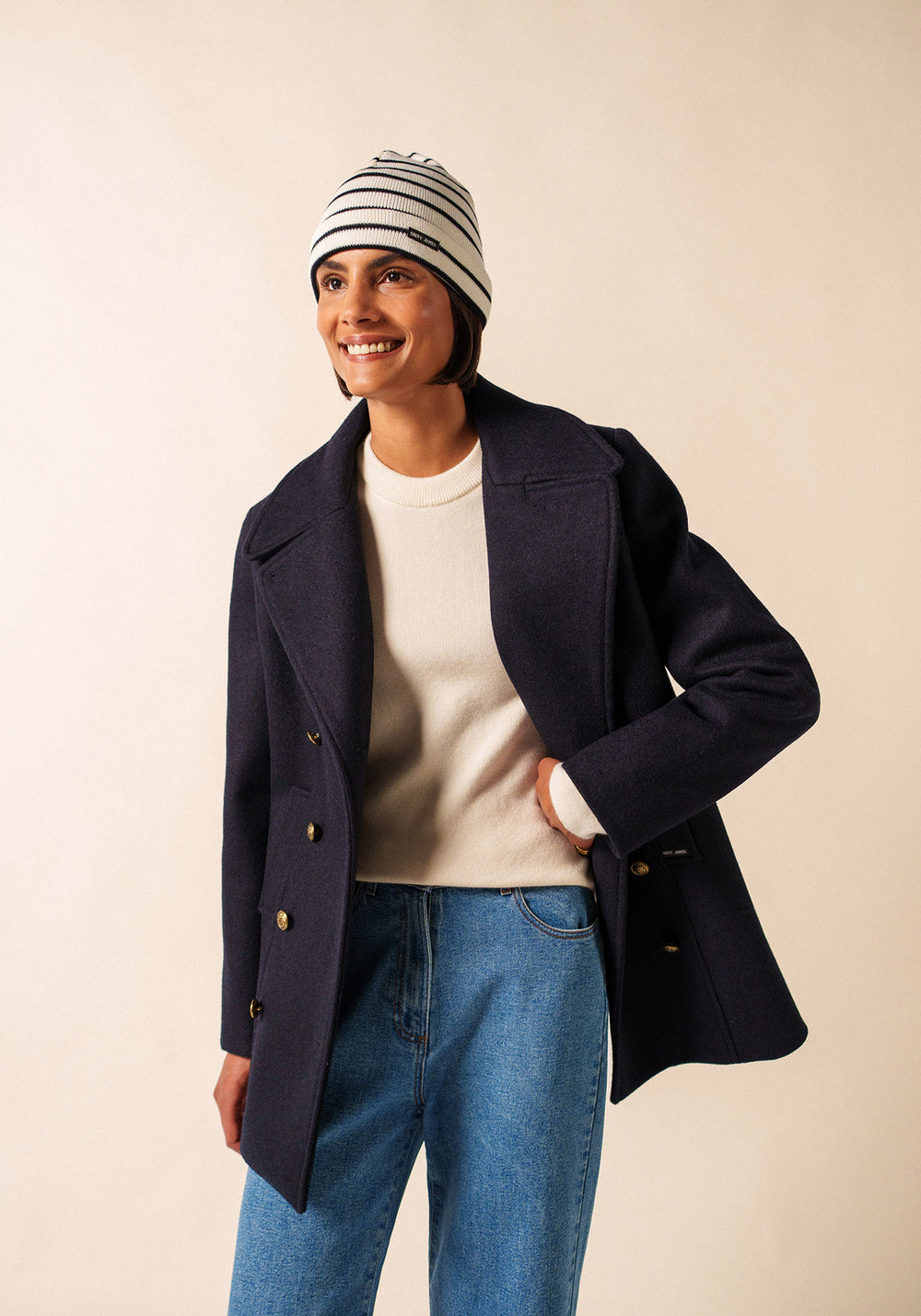 Cartier Nautical Beanie (IVORY / NAVY)