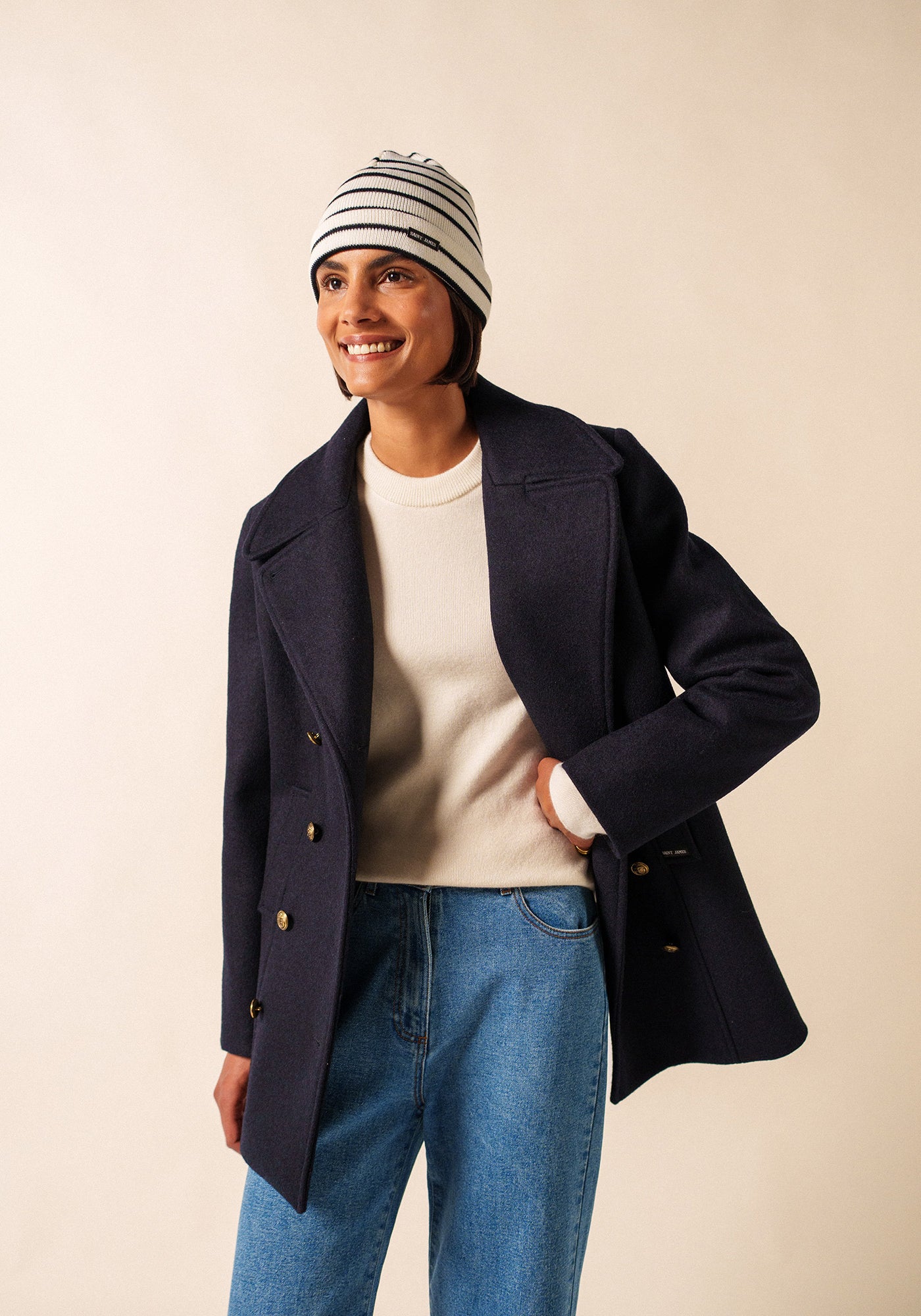 Cartier Nautical Beanie (IVORY / NAVY)