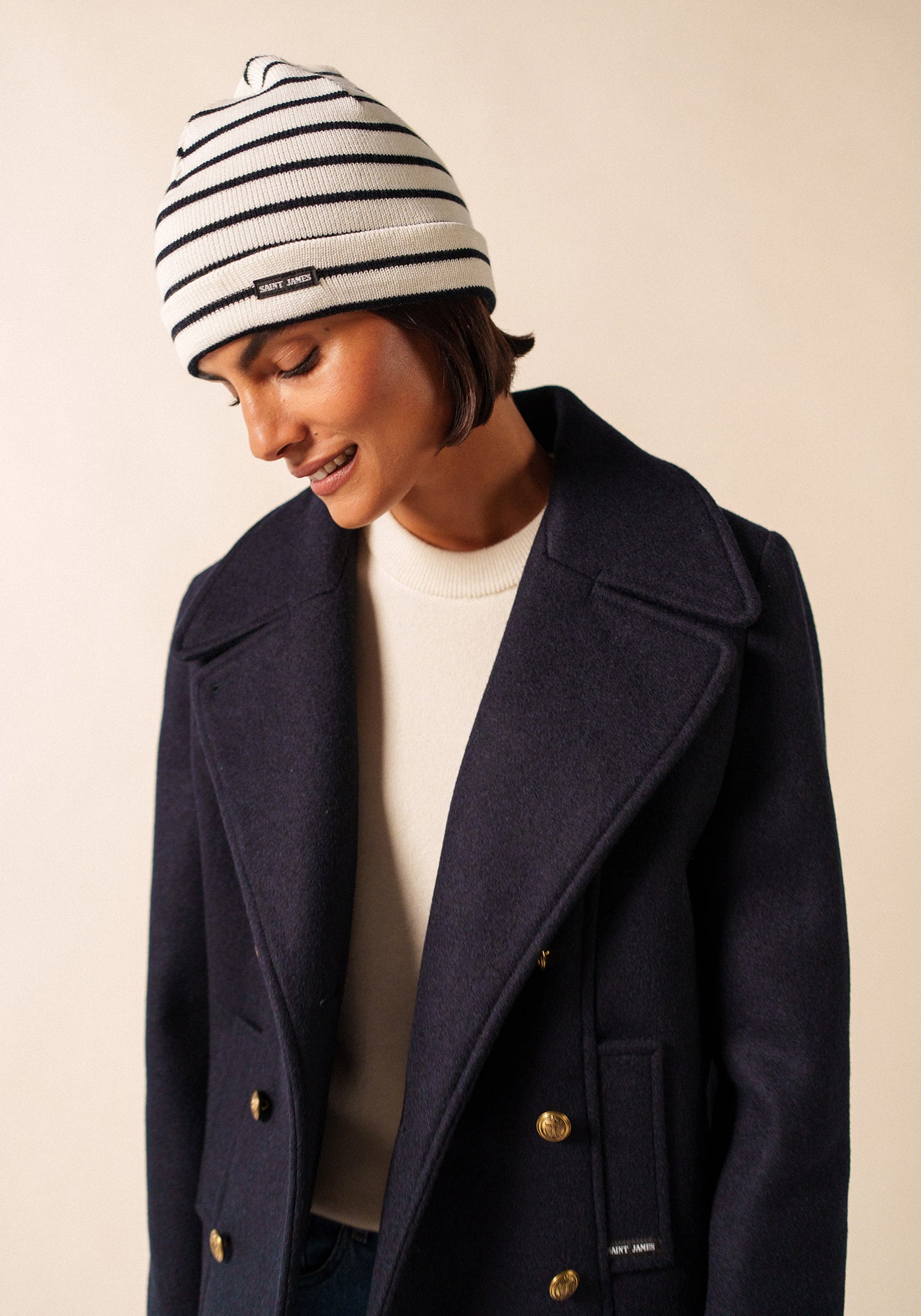 Cartier Nautical Beanie (IVORY / NAVY)