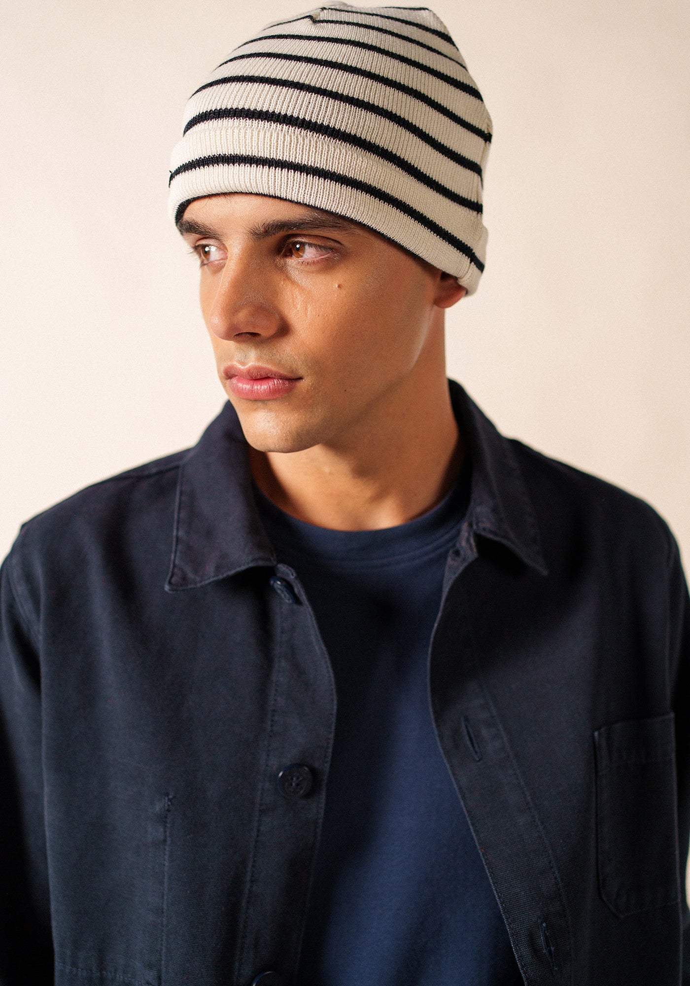 Cartier Nautical Beanie (IVORY / NAVY)
