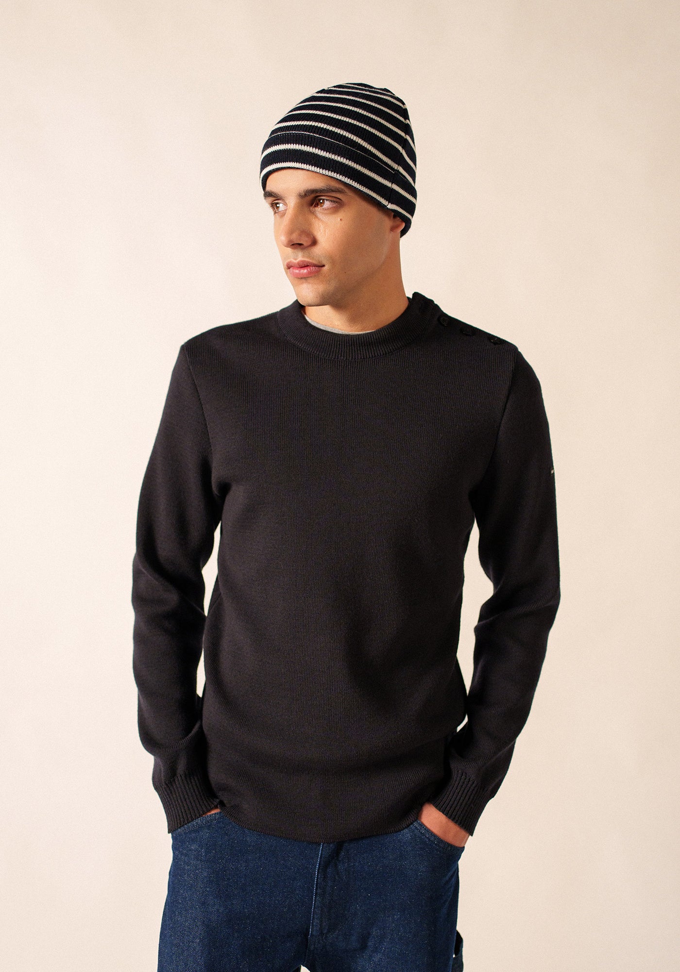 Cartier Nautical Beanie (NAVY / IVORY)