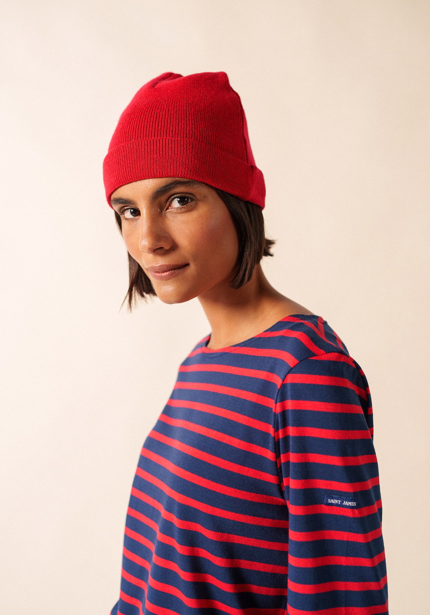Chunky Brim Beanie - Red – La Garçonne Chunky Brim Beanie - Red – La Garçonne