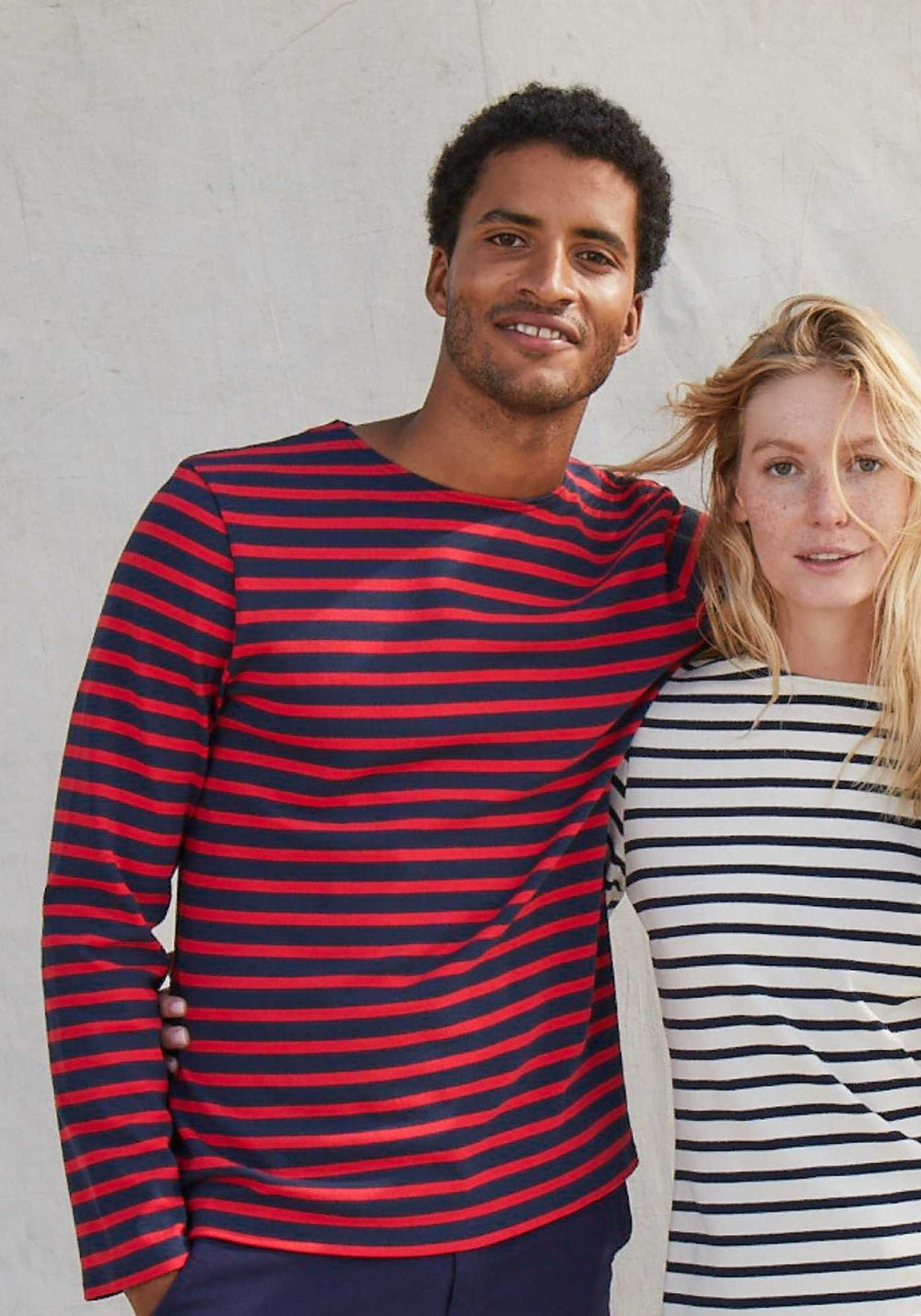 Meridien Moderne Breton Shirt (NAVY / RED)