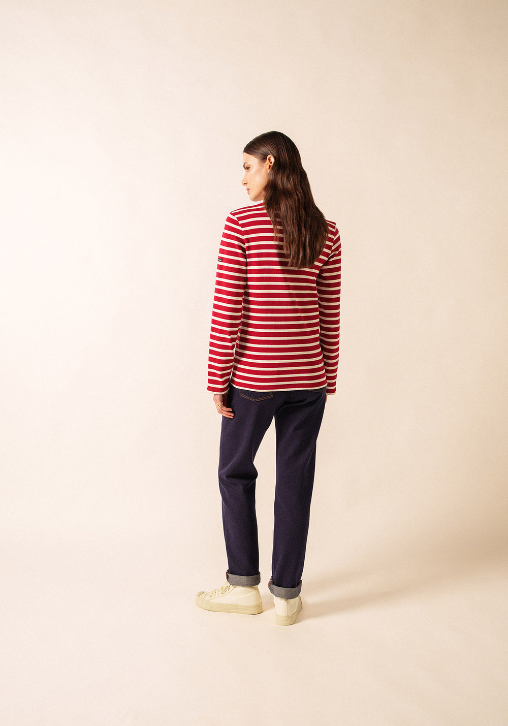 Meridien Moderne Breton Shirt (MAROON / ECRU)