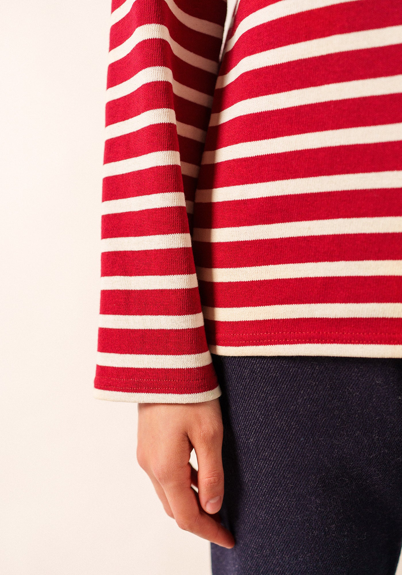 Meridien Moderne Breton Shirt (MAROON / ECRU)