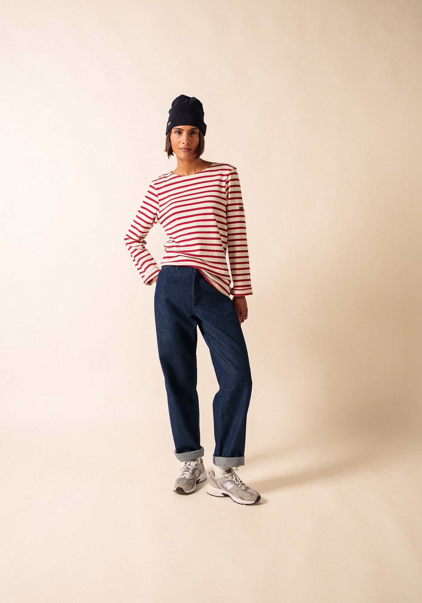 Meridien Moderne Breton Shirt (ECRU / MAROON)