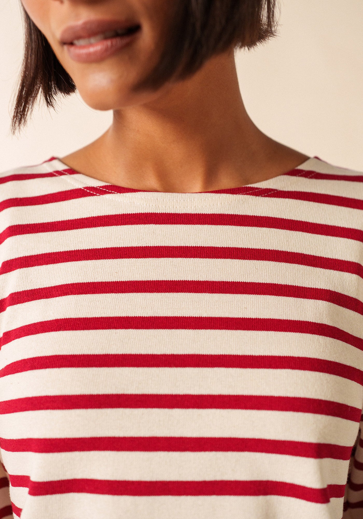 Meridien Moderne Breton Shirt (ECRU / MAROON)