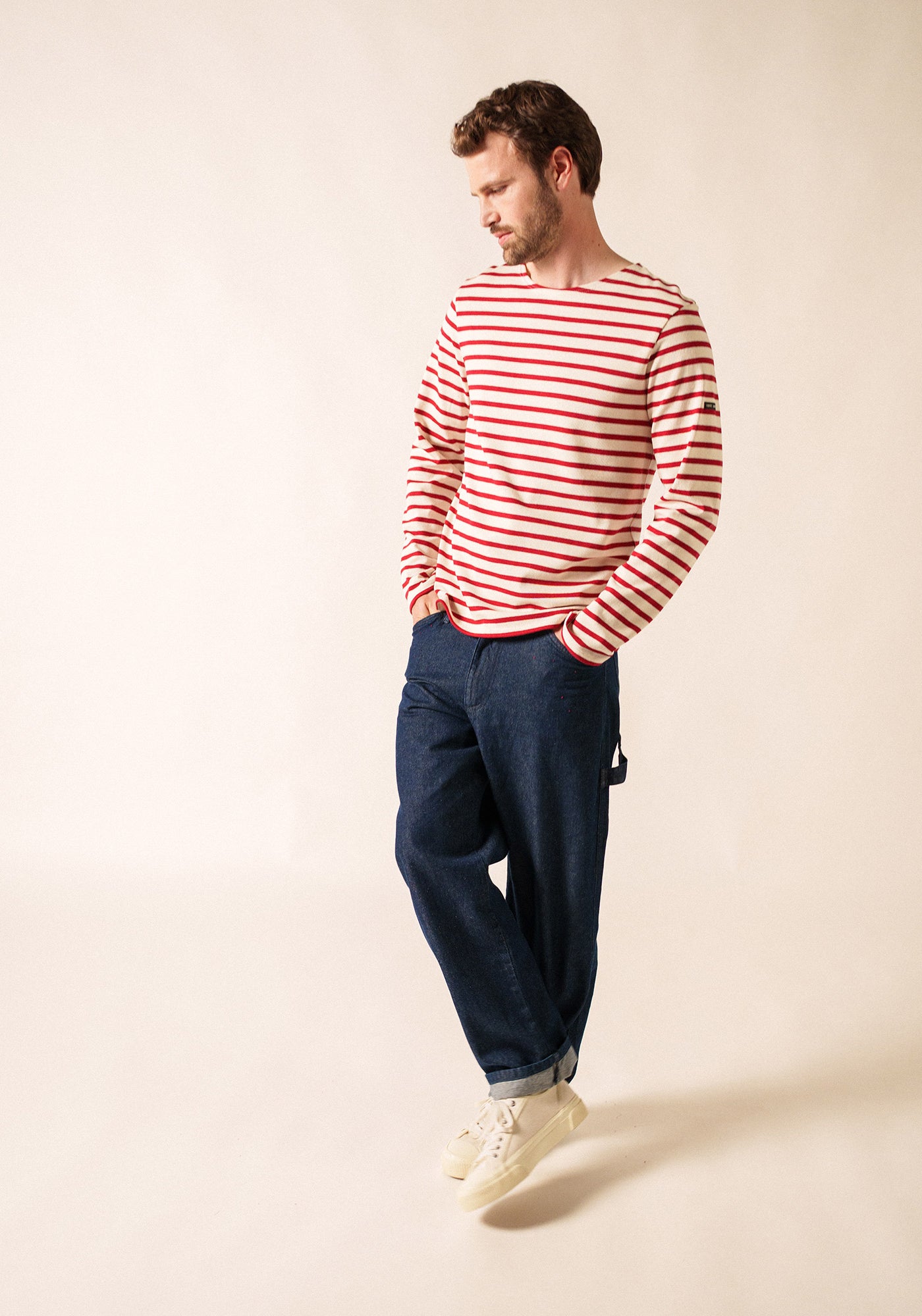 Meridien Moderne Breton Shirt (ECRU / MAROON)