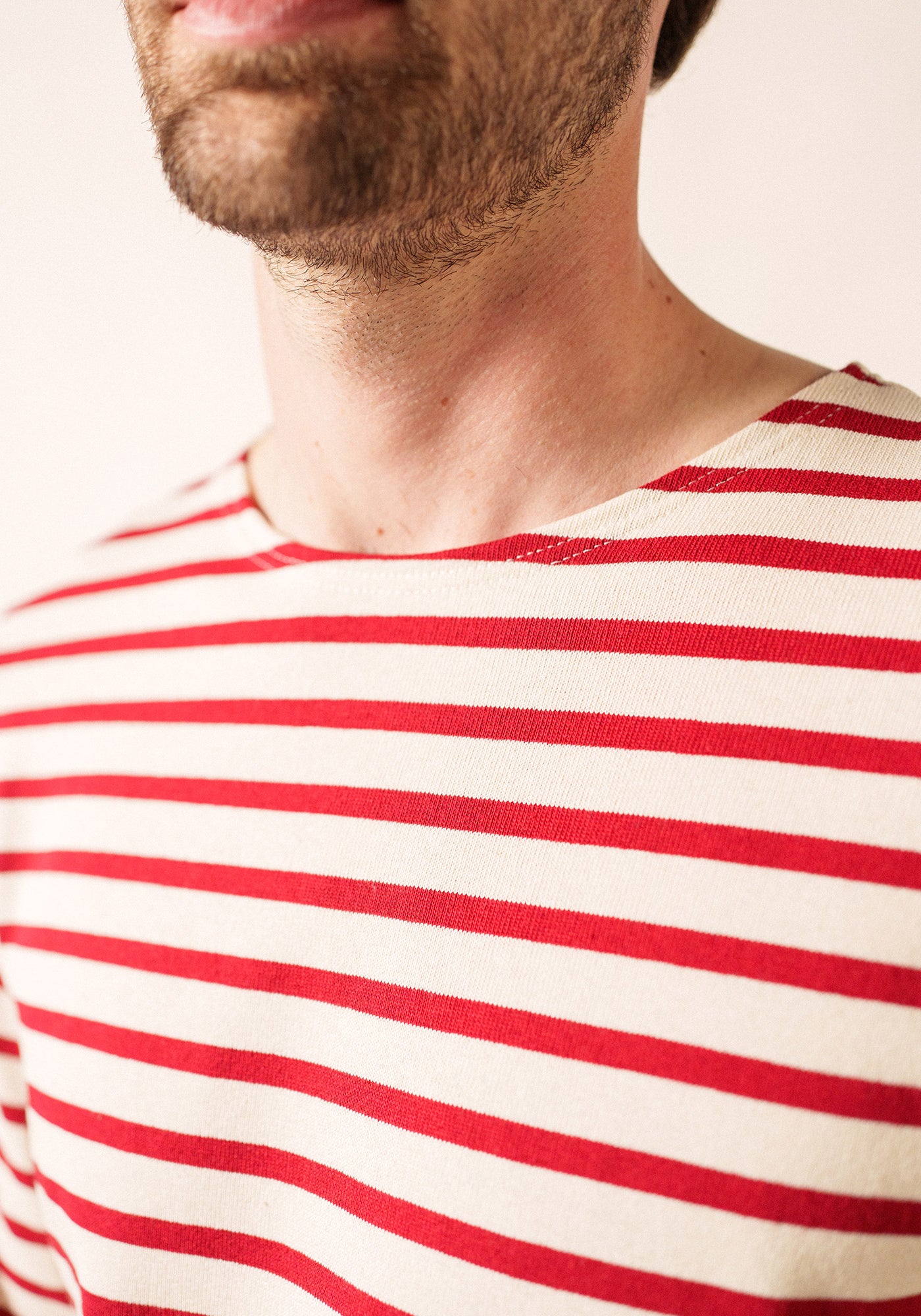 MERIDIEN MODERNE Breton Shirt (ECRU / MAROON)
