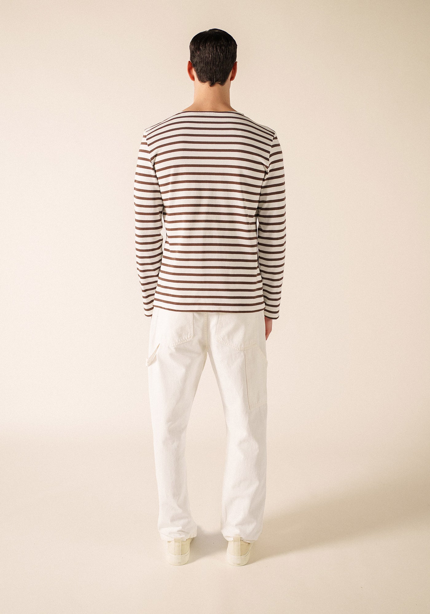 MERIDIEN MODERNE Breton Shirt (WHITE / CHOCOLATE)