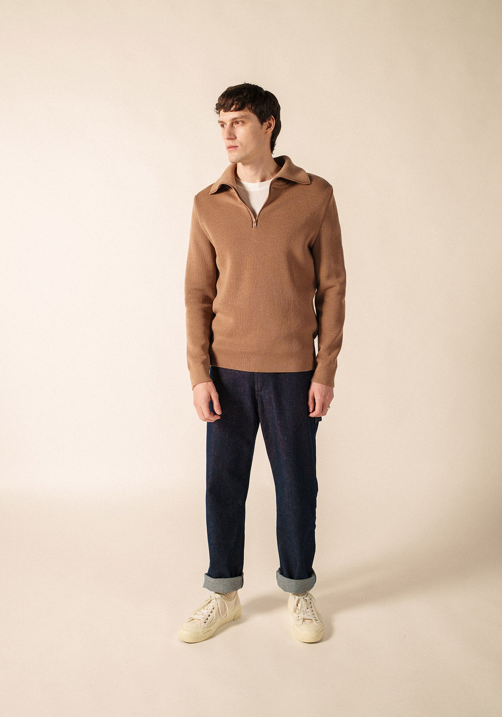 COTENTIN Trucker Sweater (DARK BEIGE)