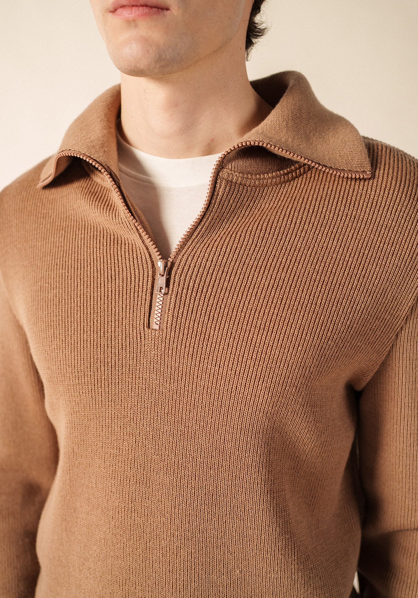 COTENTIN Trucker Sweater (DARK BEIGE)