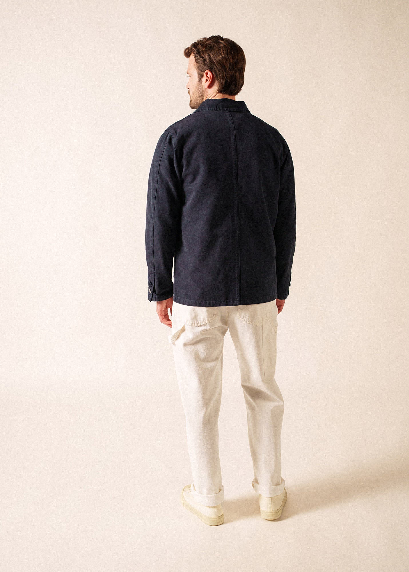 French Chore Coat, Navy, Unisex Sizing, Cotton, Saint James
