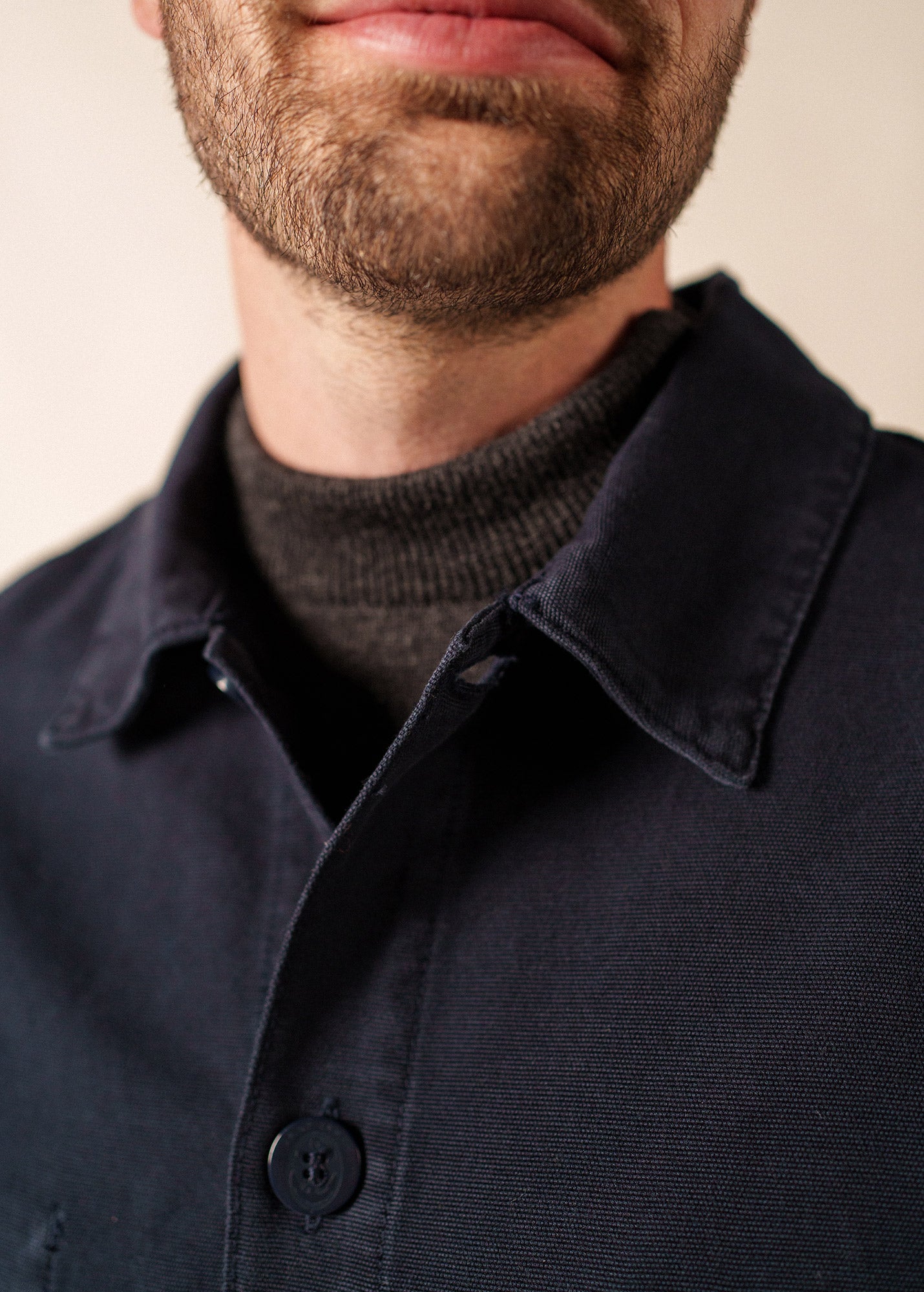 French Chore Coat, Navy, Unisex Sizing, Cotton, Saint James