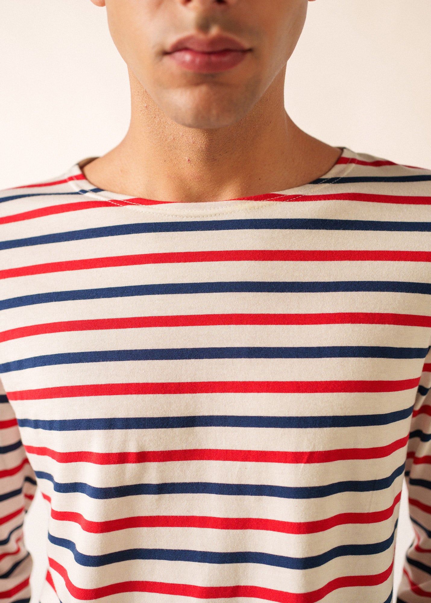 Striped Long Sleeve T-Shirt, French Tri-Color, Unisex, Lighweight