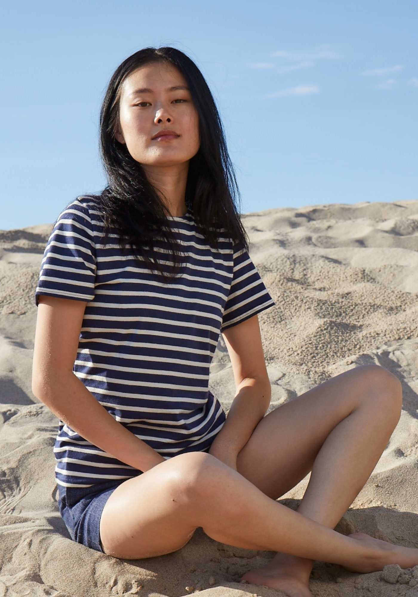 Etrille II Nautical Striped Tee (NAVY / ECRU)