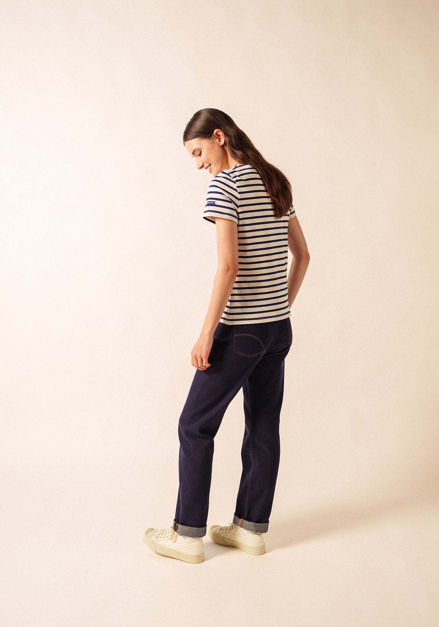 Etrille II Nautical Striped Tee (ECRU / NAVY)