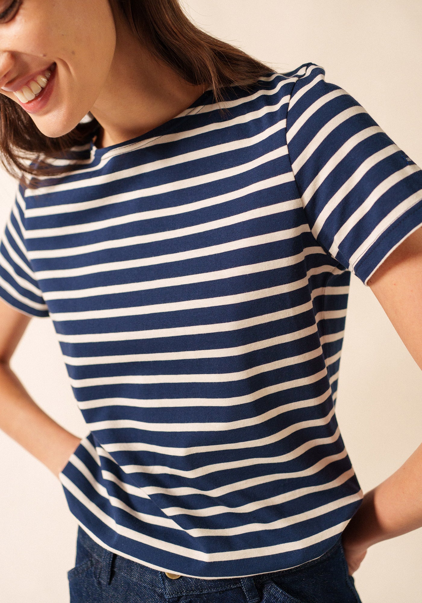 Etrille II Nautical Striped Tee (NAVY / ECRU)