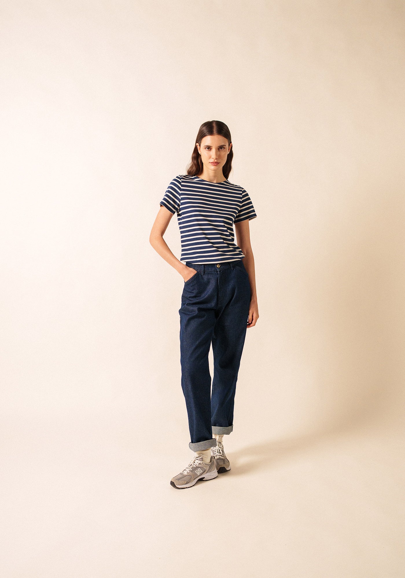 Etrille II Nautical Striped Tee (NAVY / ECRU)