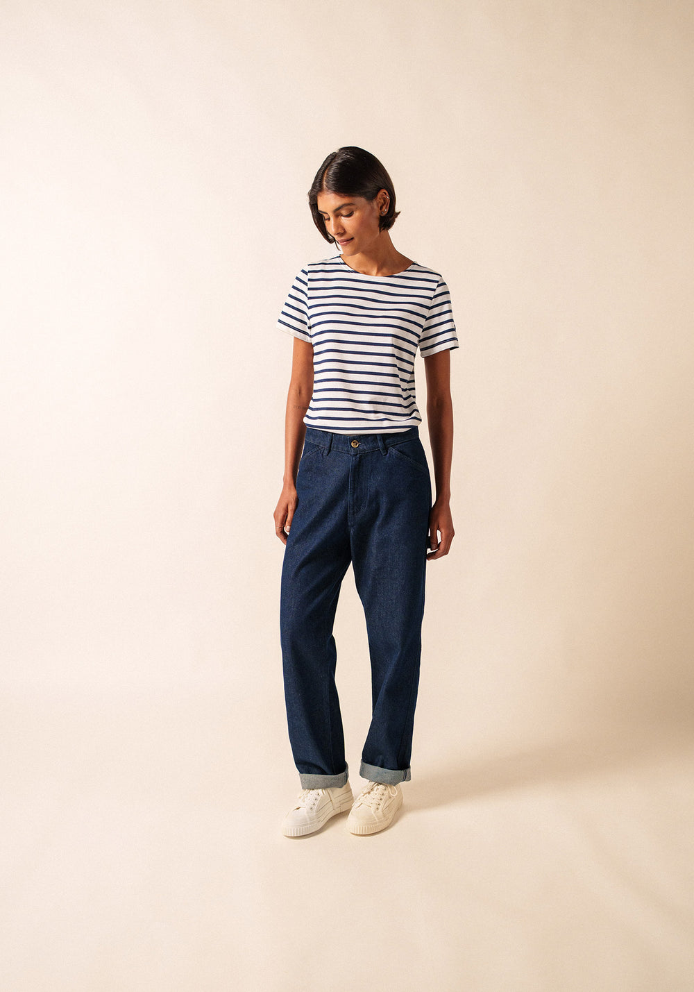 Etrille II Nautical Striped Tee (WHITE / NAVY)