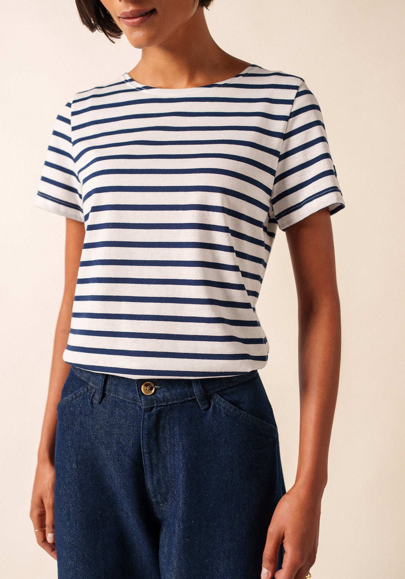 Etrille II Nautical Striped Tee (WHITE / NAVY)