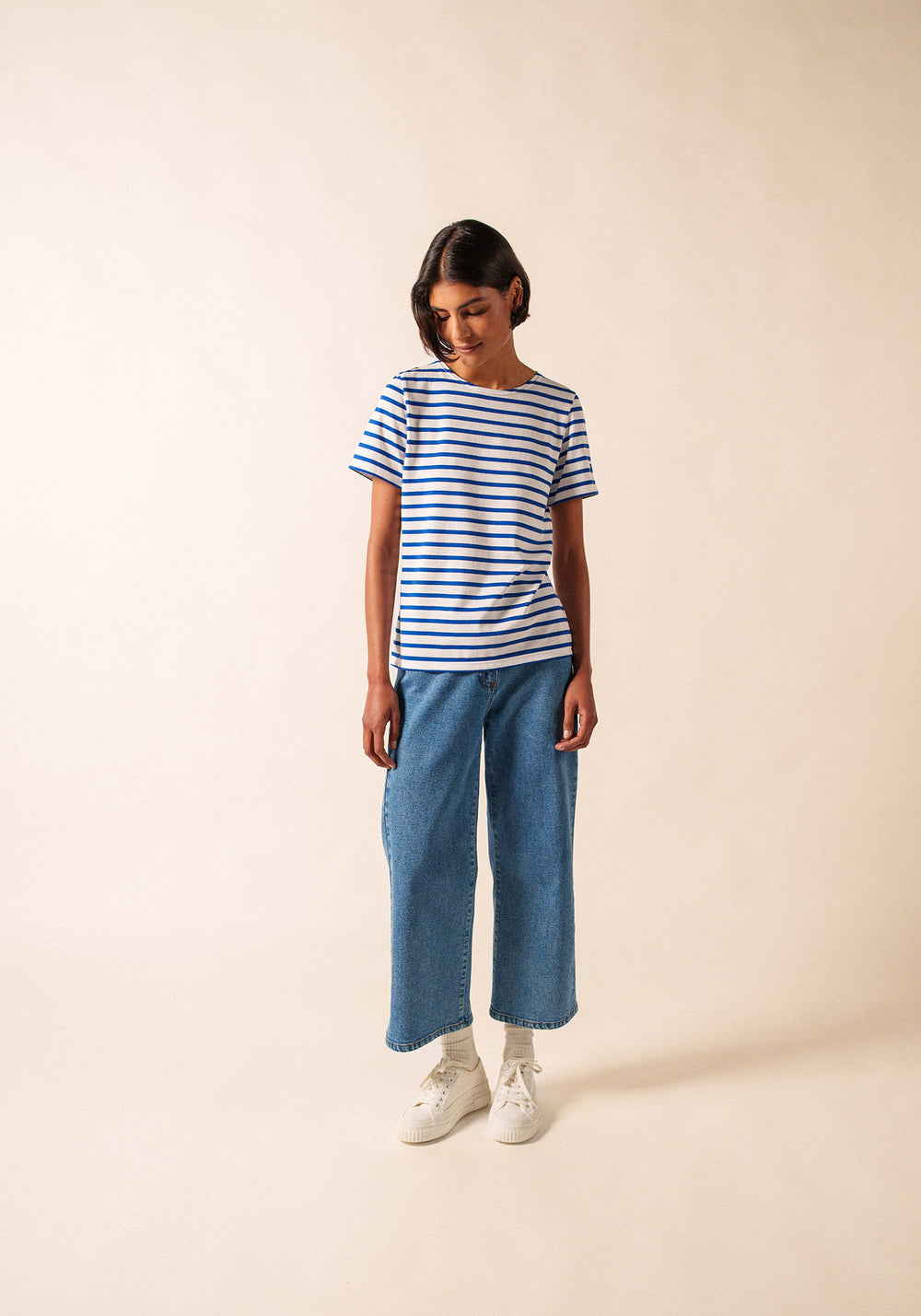 Etrille II Nautical Striped Tee (WHITE / ROYAL BLUE)