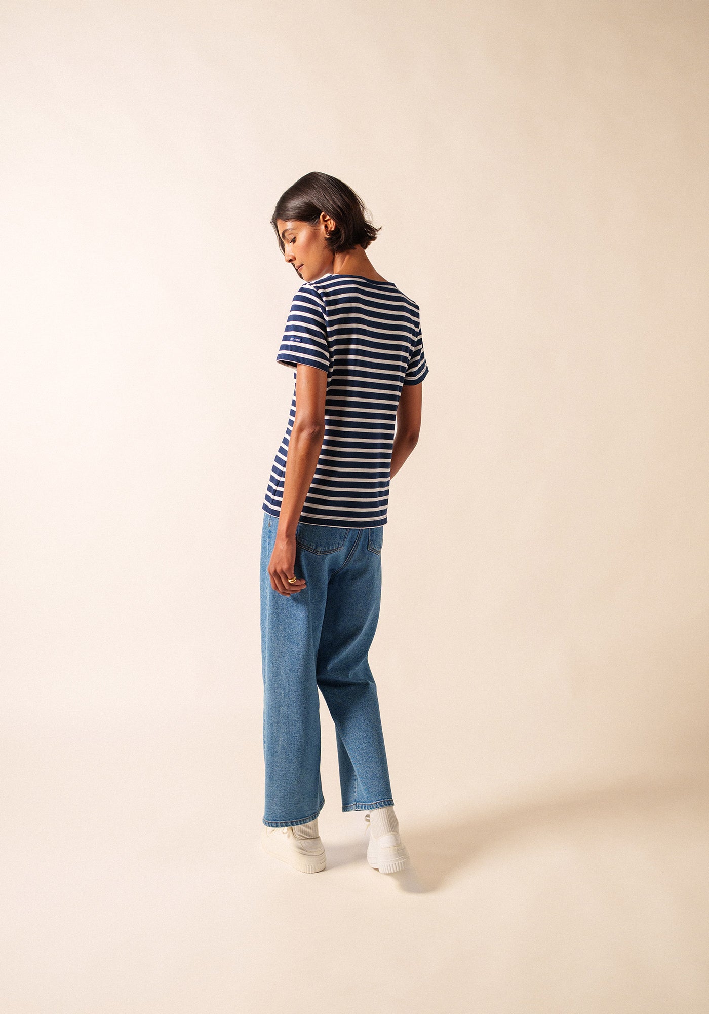ETRILLE II Nautical Striped Tee (NAVY / WHITE)