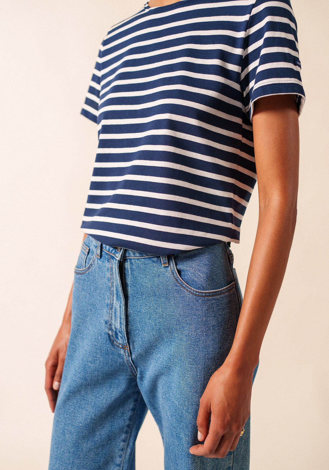 ETRILLE II Nautical Striped Tee (NAVY / WHITE)