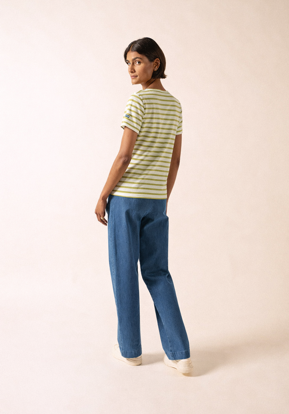 Etrille II Nautical Striped Tee (WHITE / SAGE OLIVE)