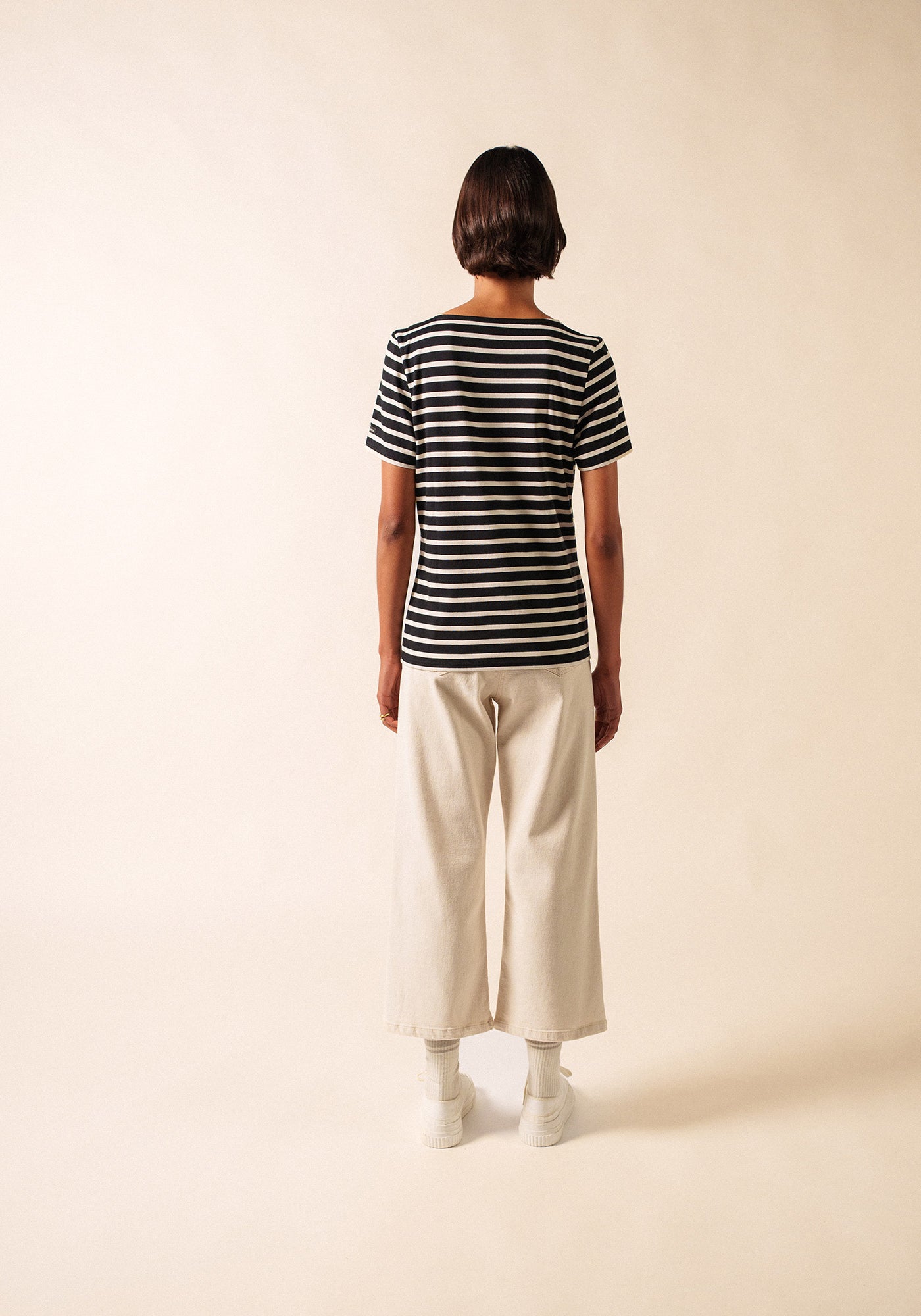 ETRILLE II Nautical Striped Tee (BLACK / ECRU)