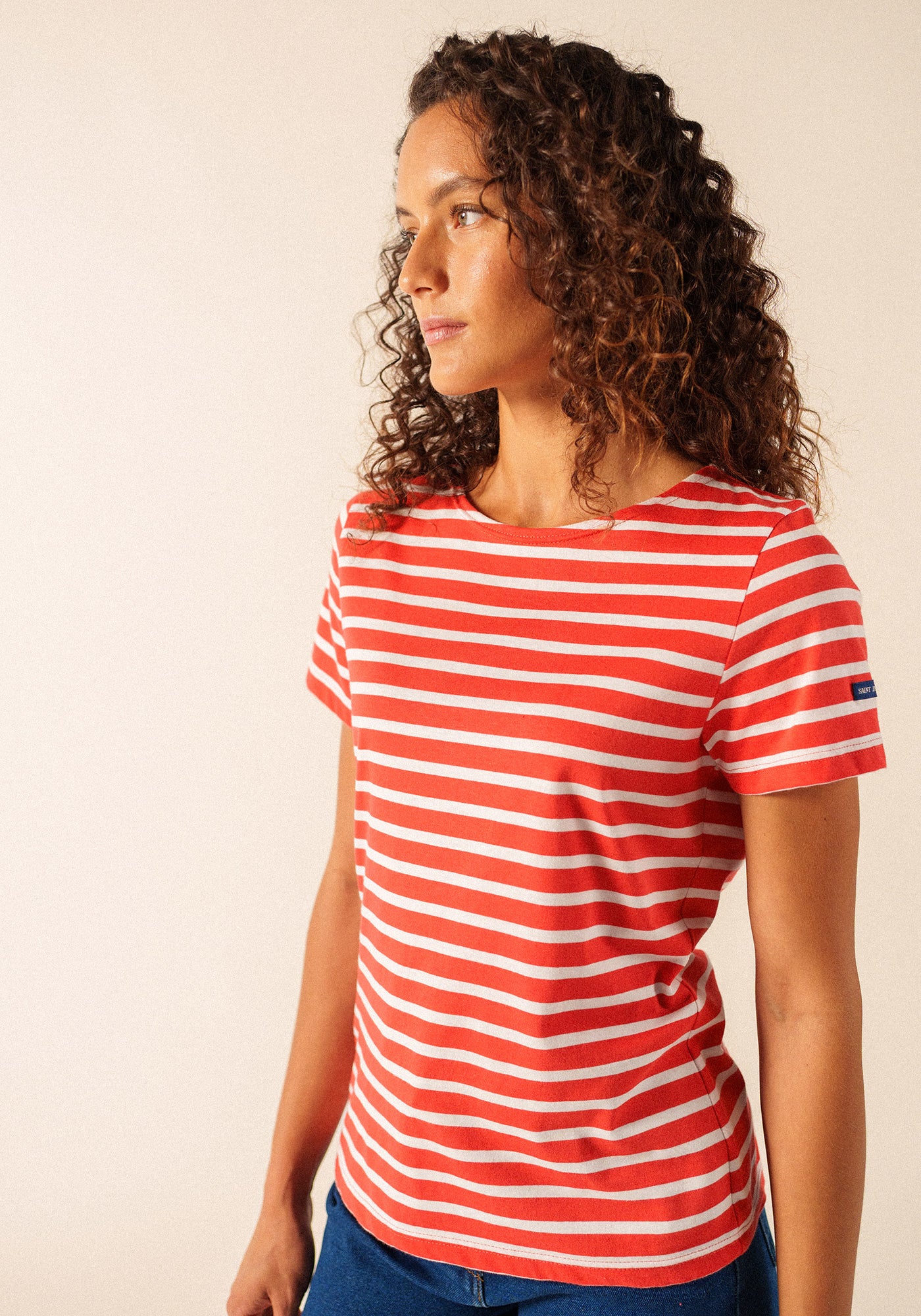 ETRILLE II Nautical Striped Tee (POPPY RED / WHITE)