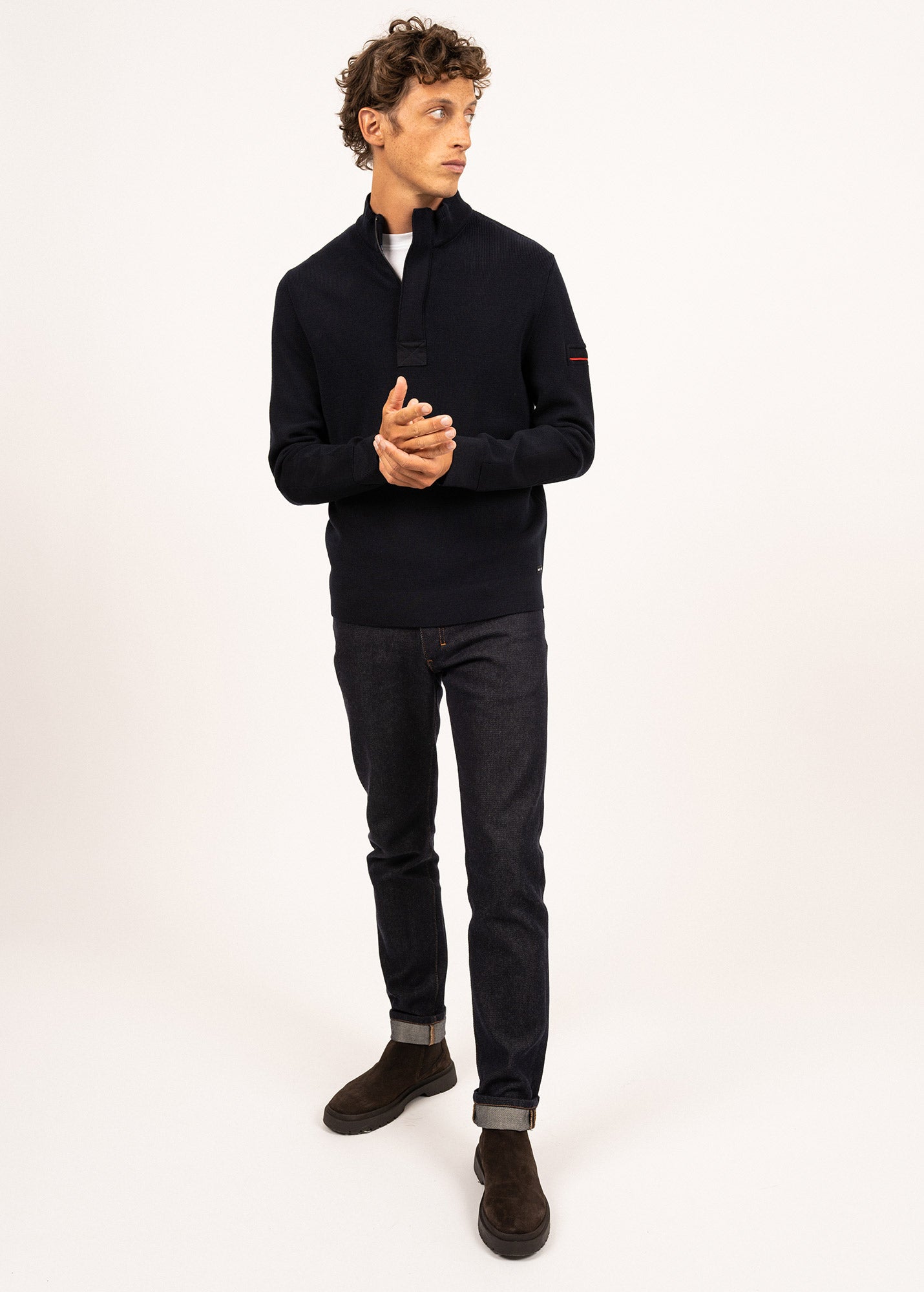 Loup de Mer II Wool Sweater (NAVY) • Saint James USA